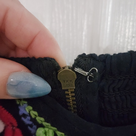 Anthropologie Embroidered Bustier Corset Crop Top Black Floral Boho Size 8 - Picture 7 of 8